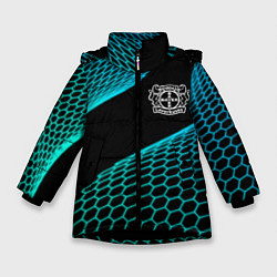 Куртка зимняя для девочки Bayer 04 football net, цвет: 3D-черный