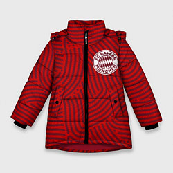Куртка зимняя для девочки Bayern отпечатки, цвет: 3D-красный