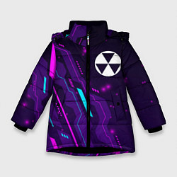 Куртка зимняя для девочки Fallout neon gaming, цвет: 3D-черный