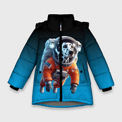Зимняя куртка для девочки Далматинец космонавт в открытом космосе