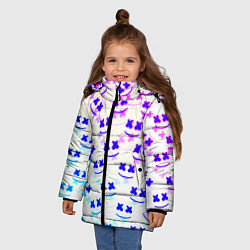 Куртка зимняя для девочки Marshmello pattern neon, цвет: 3D-красный — фото 2