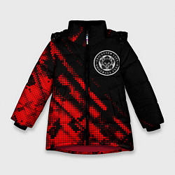 Куртка зимняя для девочки Leicester City sport grunge, цвет: 3D-красный