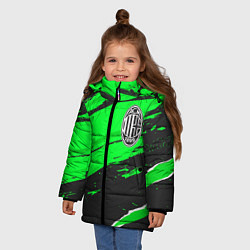 Куртка зимняя для девочки AC Milan sport green, цвет: 3D-черный — фото 2