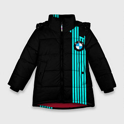 Куртка зимняя для девочки BMW sport line geometry, цвет: 3D-красный
