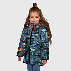 Куртка зимняя для девочки Джинсы для медработников, цвет: 3D-черный — фото 2