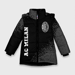 Куртка зимняя для девочки AC Milan sport на темном фоне вертикально, цвет: 3D-черный