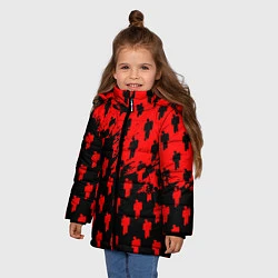 Куртка зимняя для девочки Billie Eilish pattern music steel, цвет: 3D-черный — фото 2