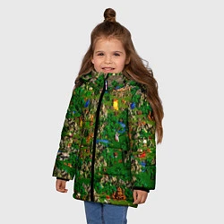 Куртка зимняя для девочки Карта из Героев 3, цвет: 3D-красный — фото 2