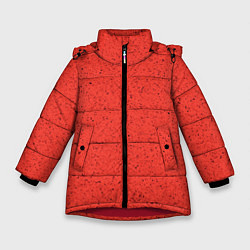Куртка зимняя для девочки Текстура цвет оранжевая заря, цвет: 3D-красный