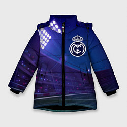 Куртка зимняя для девочки Real Madrid ночное поле, цвет: 3D-черный
