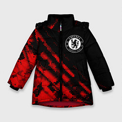 Куртка зимняя для девочки Chelsea sport grunge, цвет: 3D-красный