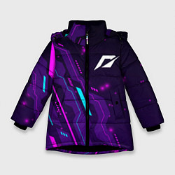 Куртка зимняя для девочки Need for Speed neon gaming, цвет: 3D-черный