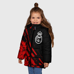 Куртка зимняя для девочки Real Madrid sport grunge, цвет: 3D-красный — фото 2