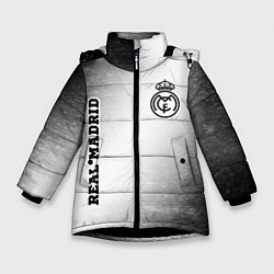 Куртка зимняя для девочки Real Madrid sport на светлом фоне вертикально, цвет: 3D-черный