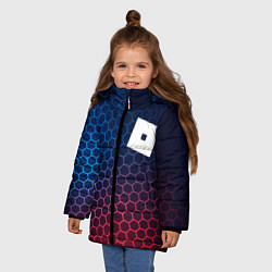 Куртка зимняя для девочки Roblox неоновые соты, цвет: 3D-черный — фото 2