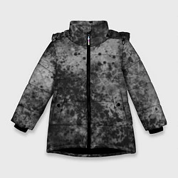 Куртка зимняя для девочки Абстракция - серый пунш, цвет: 3D-черный