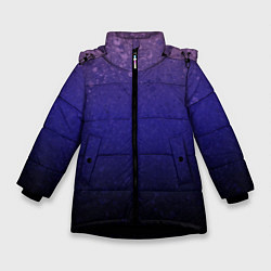 Куртка зимняя для девочки Розово-сине-чёрный градиент абстрактный, цвет: 3D-черный