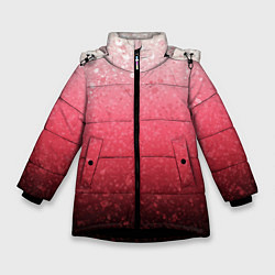 Зимняя куртка для девочки Градиент розово-чёрный брызги
