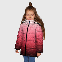 Куртка зимняя для девочки Градиент розово-чёрный брызги, цвет: 3D-черный — фото 2