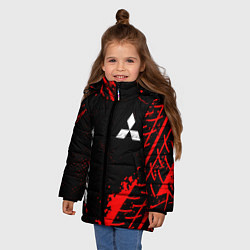 Куртка зимняя для девочки Mitsubishi red sport tires, цвет: 3D-черный — фото 2