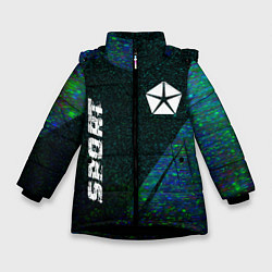 Куртка зимняя для девочки Jeep sport glitch blue, цвет: 3D-черный