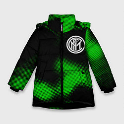 Куртка зимняя для девочки Inter sport halftone, цвет: 3D-черный