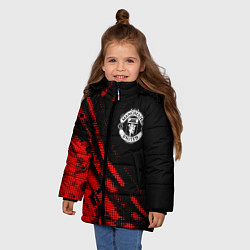 Куртка зимняя для девочки Manchester United sport grunge, цвет: 3D-красный — фото 2