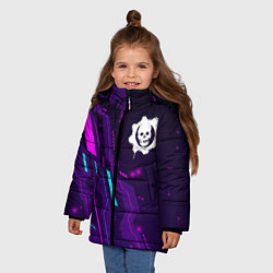 Куртка зимняя для девочки Gears of War neon gaming, цвет: 3D-черный — фото 2