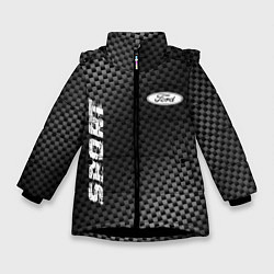 Куртка зимняя для девочки Ford sport carbon, цвет: 3D-черный