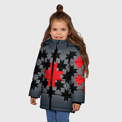 Куртка зимняя для девочки Этно серый, цвет: 3D-черный — фото 2