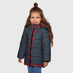 Куртка зимняя для девочки Этно - темный, цвет: 3D-красный — фото 2