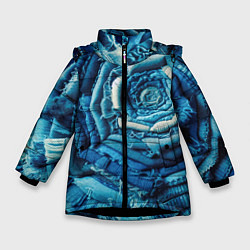 Куртка зимняя для девочки Джинсовая роза - нейросеть, цвет: 3D-черный