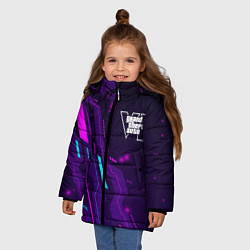 Куртка зимняя для девочки GTA6 neon gaming, цвет: 3D-черный — фото 2