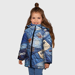 Куртка зимняя для девочки Vanguard jeans patchwork - ai art, цвет: 3D-черный — фото 2