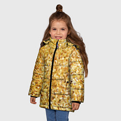 Куртка зимняя для девочки Золотая мелкая мозаика, цвет: 3D-красный — фото 2