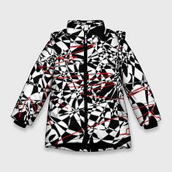 Куртка зимняя для девочки Графика, цвет: 3D-черный
