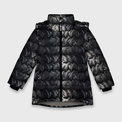 Куртка зимняя для девочки Ретро коричневая броня, цвет: 3D-светло-серый