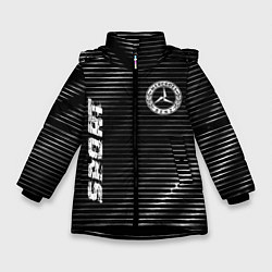 Куртка зимняя для девочки Mercedes sport metal, цвет: 3D-черный