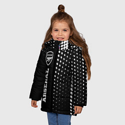 Куртка зимняя для девочки Arsenal sport на темном фоне по-вертикали, цвет: 3D-черный — фото 2