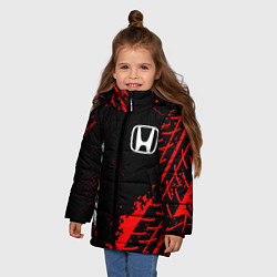 Куртка зимняя для девочки Honda red sport tires, цвет: 3D-черный — фото 2