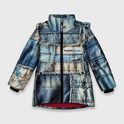 Куртка зимняя для девочки Patchwork denim - vogue, цвет: 3D-красный