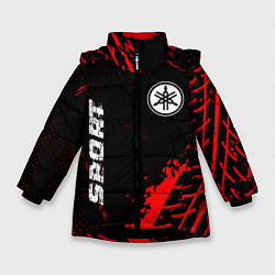 Куртка зимняя для девочки Yamaha red sport tires, цвет: 3D-черный
