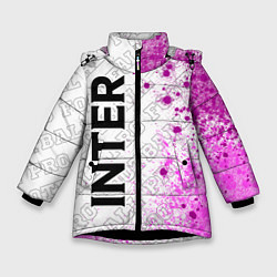 Куртка зимняя для девочки Inter pro football по-вертикали, цвет: 3D-черный