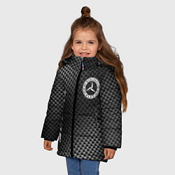 Куртка зимняя для девочки Mercedes sport carbon, цвет: 3D-черный — фото 2