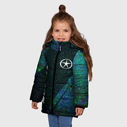 Куртка зимняя для девочки JAC sport glitch blue, цвет: 3D-черный — фото 2