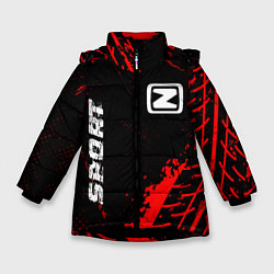 Куртка зимняя для девочки Zotye red sport tires, цвет: 3D-черный