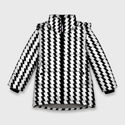 Зимняя куртка для девочки Чёрно-белые вертикальные полосы