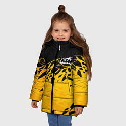 Куртка зимняя для девочки KTM - оранжевые разломы, цвет: 3D-черный — фото 2