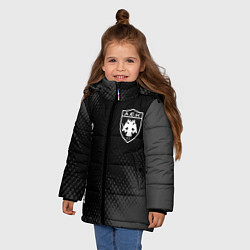 Куртка зимняя для девочки AEK Athens sport на темном фоне вертикально, цвет: 3D-черный — фото 2