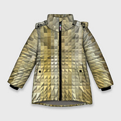 Зимняя куртка для девочки Объемные треугольники текстурированный рельеф